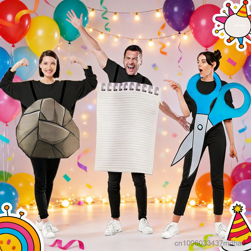 Party Games Adults Funny - طقم زي صخرة وورقة ومقص مضحك