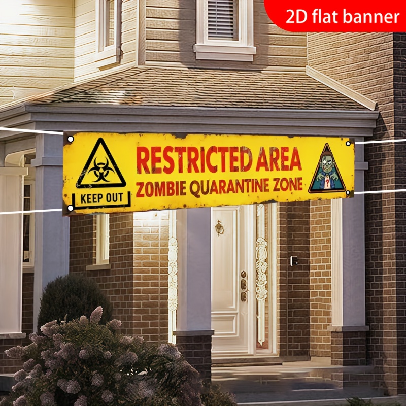 Zombie Party Games - لافتة مسطحة ثنائية الأبعاد لتزيين الهالوين،