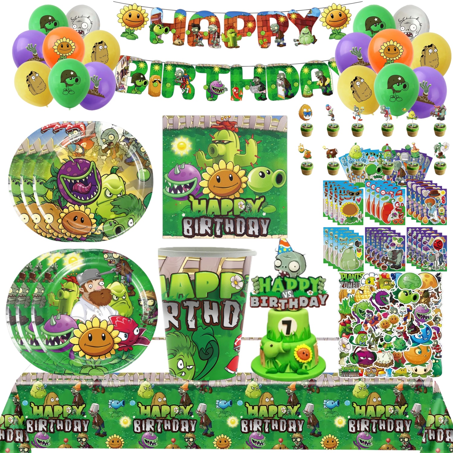 Zombie Party Games - بالونات رقائقية بتصميم كرتوني من لعبة