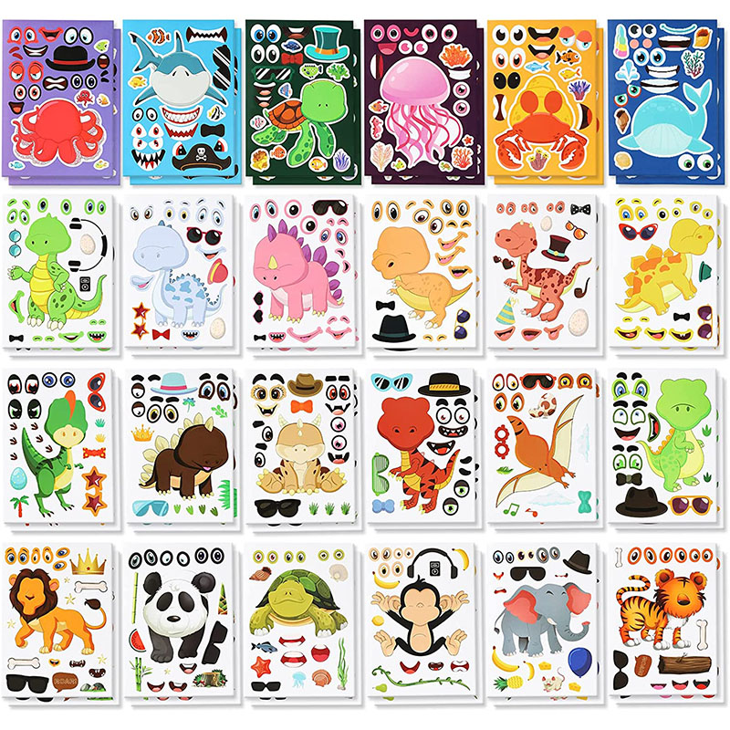 12/24 ورقة اصنع ملصقات وجه حدي - مراجعة Zoo Party Games وسعره