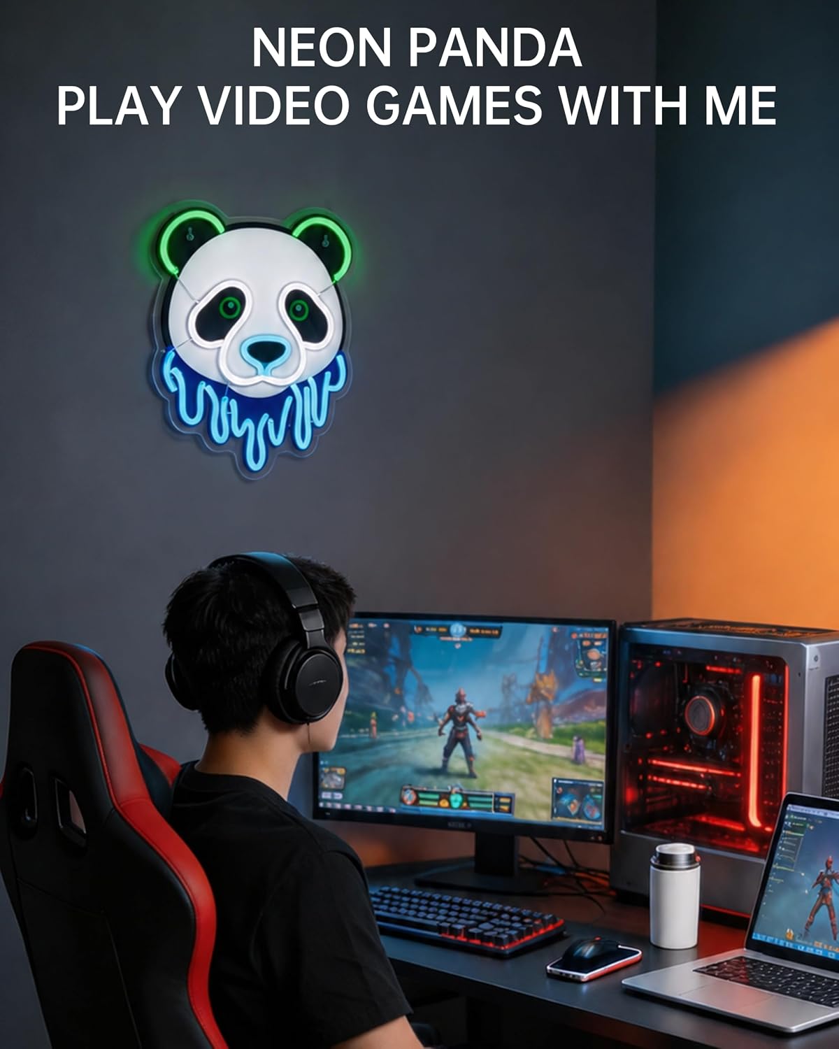 لافتة نيون LED على شكل باندا،  - مراجعة Zoo Party Games وسعره