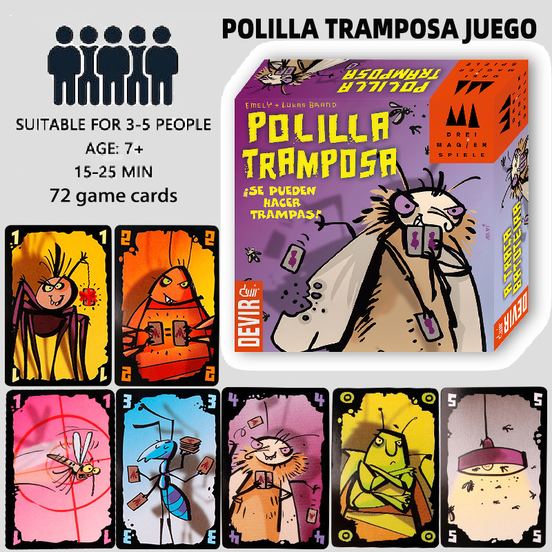 لعبة بطاقات اللعب Polilla Tram - مراجعة Party Games In Spanish وسعره